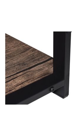 Стол на металлокаркасе BRABIX "LOFT CD-006" (ш1200*г500*в730мм), 2 полки, цвет морёный дуб, 641224