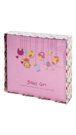 Фотоальбом BRAUBERG "Baby Girl" на 200 фото 10*15 см, тверд обложка, бум. стр, бокс, розовый, 391143