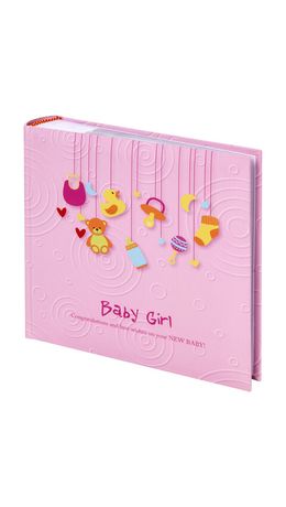 Фотоальбом BRAUBERG "Baby Girl" на 200 фото 10*15 см, тверд обложка, бум. стр, бокс, розовый, 391143