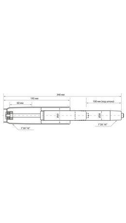 Газ-лифт BRABIX A-100 короткий, ХРОМ, длина в открытом виде 346 мм., d50 мм., класс 2, 532004