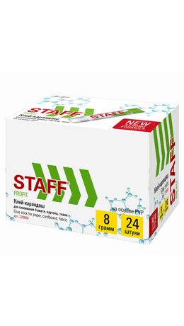 Клей-карандаш STAFF Profit, 8 г, PVP-основа - 3 года гарантии, new formula, XXXXXX, 228660