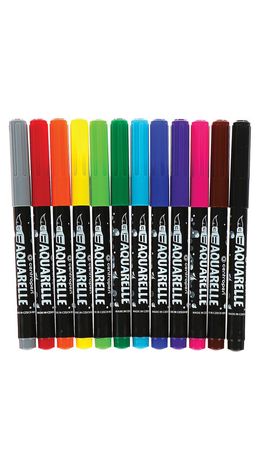 Маркеры-кисти акварельные 12 ЦВЕТОВ CENTROPEN "Aquarelle", линия письма 1-9 мм, 8683/12ET, 6 8683 1201