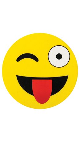 Стиратели магнитные для магнитно-маркерной доски ЮНЛАНДИЯ "Смайлик", 50 мм, КОМПЛЕКТ 4 ШТ., желтые, с рисунком, 237504