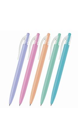 Ручка шариковая автоматическая BRAUBERG PASTEL, СИНЯЯ, корпус ассорти, 0,7 мм, линия письма 0,35 мм, 143456