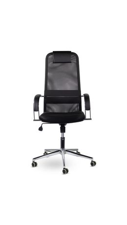 Кресло офисное BRABIX "Pilot EX-610 CH" premium, хром, ткань-сетка, черное, 532417