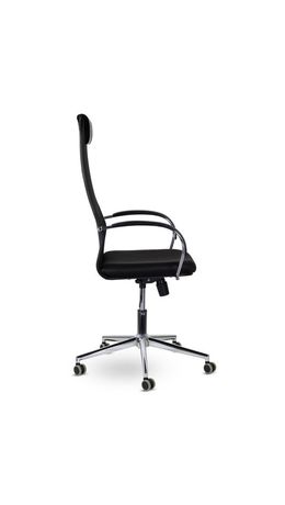 Кресло офисное BRABIX "Pilot EX-610 CH" premium, хром, ткань-сетка, черное, 532417