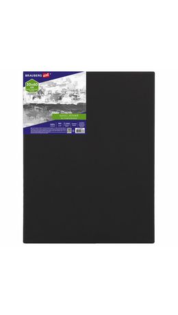 Холст на подрамнике черный BRAUBERG ART CLASSIC, 50х60см, 380 г/м, хлопок, мелкое зерно, 191652