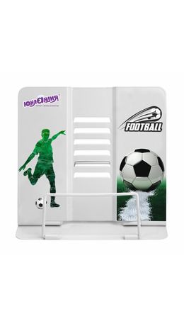 Подставка для книг и учебников ЮНЛАНДИЯ "Play Football", регулируемый угол наклона, металл, 237574