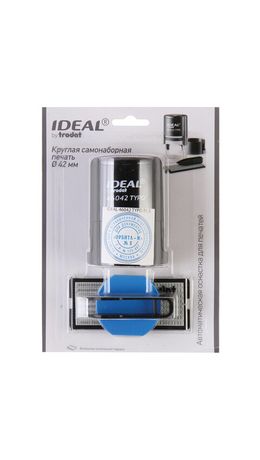 Печать самонаборная 1,5-круга,оттиск D=42 синий,TRODAT IDEAL 46042DB-R1,5, крышка, КАССА В КОМПЛЕКТЕ, 161484