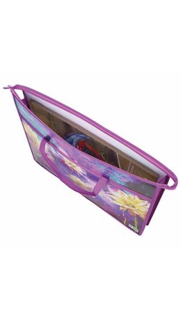 Папка для рисунков и чертежей с ручками BRAUBERG А3, пластик, молния сверху, Flowers, 270146