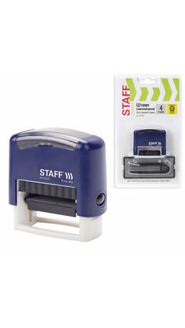 Штамп самонаборный 4-строчный STAFF, оттиск 48х18 мм, "Printer 8052", КАССЫ В КОМПЛЕК, 237424