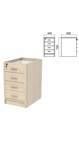 Тумба (каркас БЕЗ КРЫШКИ) пристав."Арго" (ш440*г600*в740 мм), 4 ящика, замок, шимо, АТ-07, ш/к32679