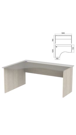 Стол эргономичный ЧАСТЬ 2 "Арго" (ш1600*г1200*в760 мм), левый/правый, ясень шимо, А-201, ш/к32860