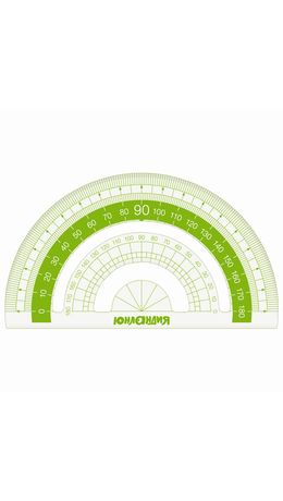 Набор чертежный ЮНЛАНДИЯ ГЕОМЕТРИЯ (линейка 18 см, 2 угольника, транспортир), зеленая