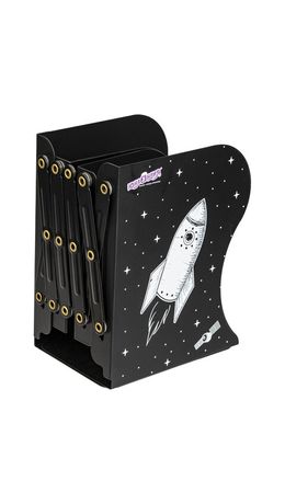 Подставка-держатель для книг и учебников ЮНЛАНДИЯ "Space", раздвижная, металлическая, 237901