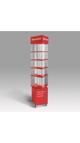 Стойка поворотная, мобильная для ежедневников, дневников, тетрадей, BRAUBERG, 211х40х40 см, ЛДСП, 504951