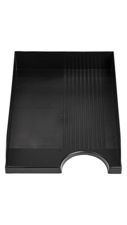 Лоток горизонтальный для бумаг BRAUBERG Standard, 350х253х65 мм, черный, 237947