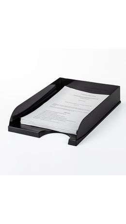 Лоток горизонтальный для бумаг BRAUBERG Standard, 350х253х65 мм, черный, 237947