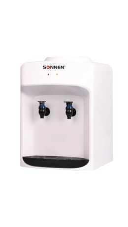 Кулер водораздатчик БЕЗ НАГРЕВА И ОХЛАЖДЕНИЯ, SONNEN TS-01WT, настольный, 2 крана, белый, 455411