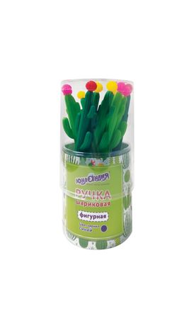 Ручка фигурная шариковая ЮНЛАНДИЯ "Кактус", мягкий силиконовый корпус, ассорти, СИНЯЯ, пишущий узел 0,7 мм, 143774