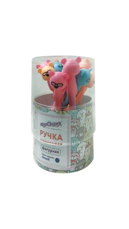 Ручка фигурная шариковая ЮНЛАНДИЯ "Мишка", мягкий силиконовый корпус, ассорти, СИНЯЯ, пишущий узел 0,7 мм, 143780