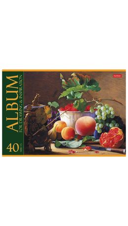 Альбом для рисования, А4, 40 л., скоба, обложка картон, HATBER, 205х290 мм, "Ассорти 2" (5 видов), 40А4В