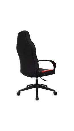 Кресло компьютерное BRABIX "Alpha GM-018", ткань/экокожа, черное/красное, 532637, GM-018_532637