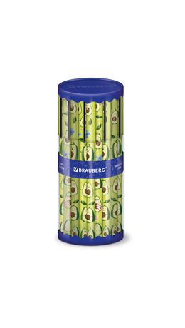 Ручка шариковая BRAUBERG SOFT TOUCH GRIP "AVOCADO", СИНЯЯ, мягкое покрытие корпуса, узел 0,7 мм, линия письма 0,35 мм, 143716