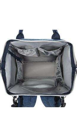 Рюкзак для мамы BRAUBERG MOMMY с ковриком, крепления на коляску, термокарманы, синий, 40x26x17см, 270820