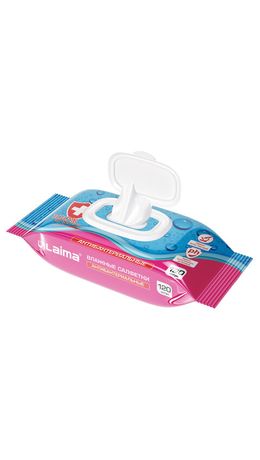 Салфетки влажные АНТИБАКТЕРИАЛЬНЫЕ 120 шт, ЛАЙМА Antibacterial, клапан крышка, код 1С, 112497
