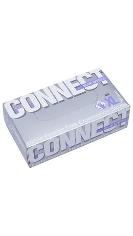 Перчатки смотровые нитриловые CONNECT, голубые, 50 пар (100 штук), размер XL (очень большие), -