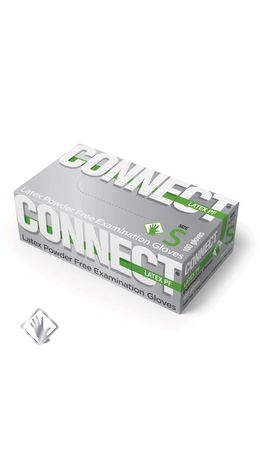 Перчатки смотровые латексные CONNECT неопудренные, 50 пар (100 штук), размер S (малые), -