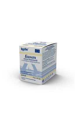 Бинт эластичный самофиксирующийся 4 м х 6 см, белый, "ВАРИАНТ"