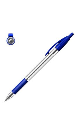Ручка шариковая автоматическая с грипом ERICH KRAUSE "R-301 Classic", СИНЯЯ, 1,0 мм, линия письма 0,5 мм, 46758