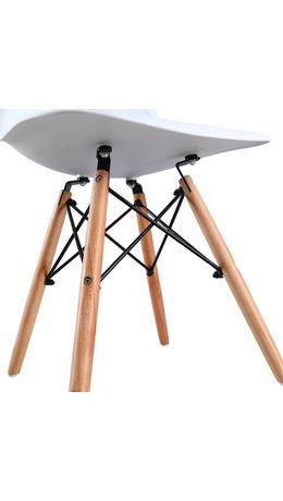 Стулья BRABIX "Eames CF-010", КОМПЛЕКТ 4 шт., пластик белый, опоры дерево/металл, 532630, 2033A