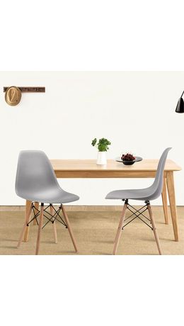 Стулья BRABIX "Eames CF-010", КОМПЛЕКТ 4 шт., пластик серый, опоры дерево/металл, 532632, 2033A
