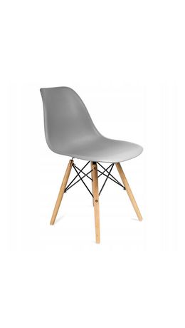 Стулья BRABIX "Eames CF-010", КОМПЛЕКТ 4 шт., пластик серый, опоры дерево/металл, 532632, 2033A