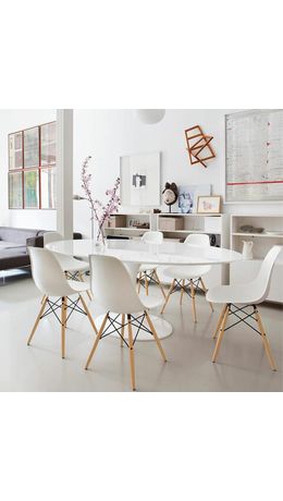 Стулья BRABIX "Eames CF-010", КОМПЛЕКТ 4 шт., пластик белый, опоры дерево/металл, 532630, 2033A