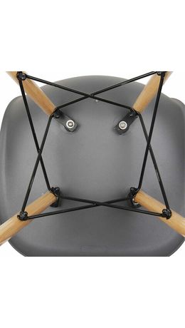 Стулья BRABIX "Eames CF-010", КОМПЛЕКТ 4 шт., пластик серый, опоры дерево/металл, 532632, 2033A