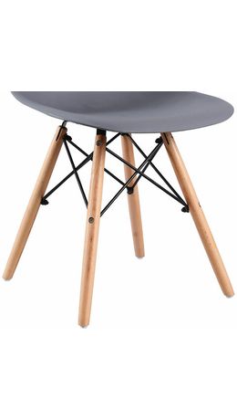 Стулья BRABIX "Eames CF-010", КОМПЛЕКТ 4 шт., пластик серый, опоры дерево/металл, 532632, 2033A