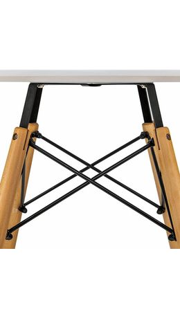 Стол обеденный BRABIX "Eames T-01", круглый диаметр 80 см, опоры дерево, пластик белый, 532633