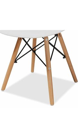 Стулья BRABIX "Eames CF-010", КОМПЛЕКТ 4 шт., пластик белый, опоры дерево/металл, 532630, 2033A