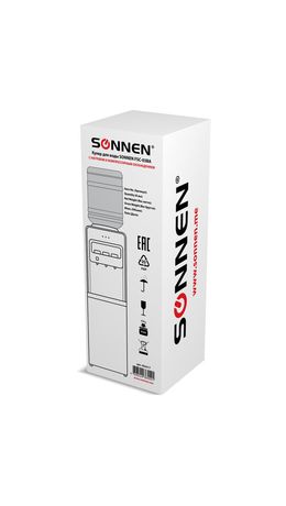 Кулер для воды SONNEN FSC-03BA, напольный, НАГРЕВ/ОХЛАЖДЕНИЕ КОМПРЕССОРНОЕ, 3 крана,серый, 455417
