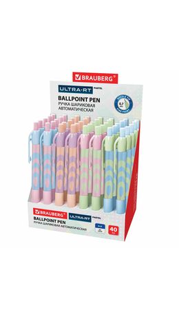 Ручка шариковая автоматическая BRAUBERG ULTRA-RT PASTEL, СИНЯЯ, 0,7мм, линия 0,35мм, 143933