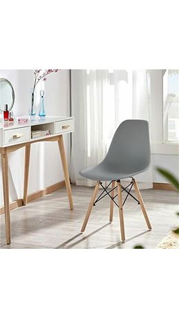 Стулья BRABIX "Eames CF-010", КОМПЛЕКТ 4 шт., пластик серый, опоры дерево/металл, 532632, 2033A