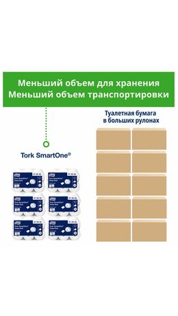 Бумага туалетная 207 м, TORK (Система T8) SmartOne, КОМПЛЕКТ 8 шт., Advanced, 2-слойная, 4722, 472272
