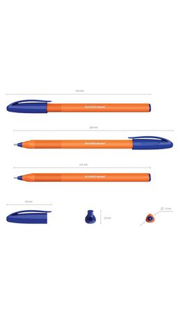 Ручка шариковая масляная ERICH KRAUSE "U-108 Orange" СИНЯЯ, корпус оранжевый, узел 1,0 мм, линия письма 0,3 мм, 47582