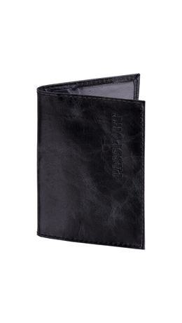 Обложка для паспорта натуральная кожа пулап, "Passport", кожаные карманы, черная, BRAUBERG, 238198