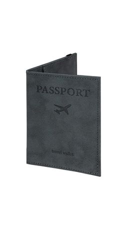 Обложка для паспорта с карманами и резинкой, мягкая экокожа, "PASSPORT", серая, BRAUBERG, 238203