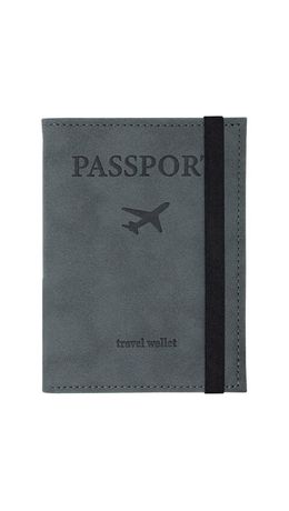 Обложка для паспорта с карманами и резинкой, мягкая экокожа, "PASSPORT", серая, BRAUBERG, 238203
